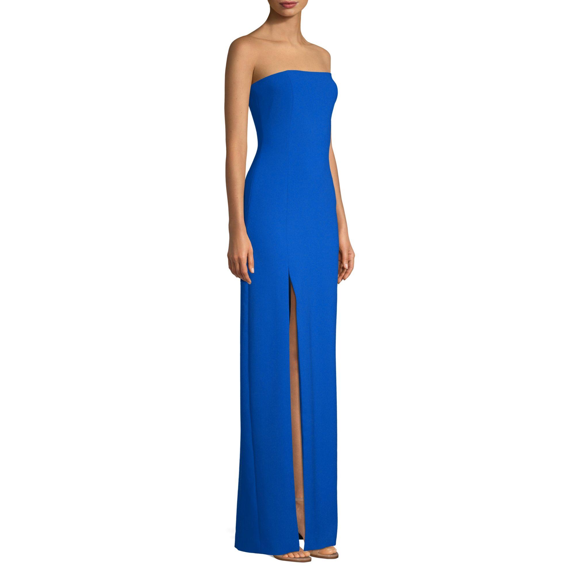 Likely Strapless Slit Gown in Blue | Lyst