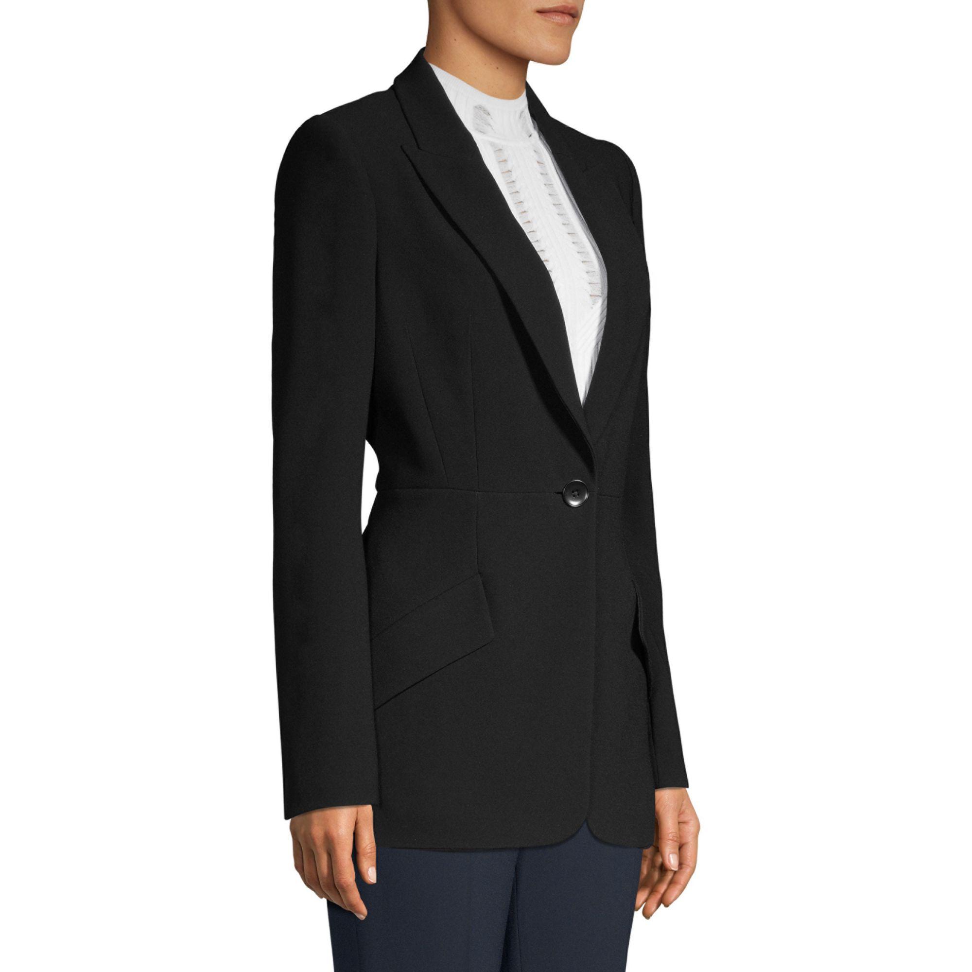 Elie Tahari Synthetic Madison Crepe One-button Blazer in Black - Lyst