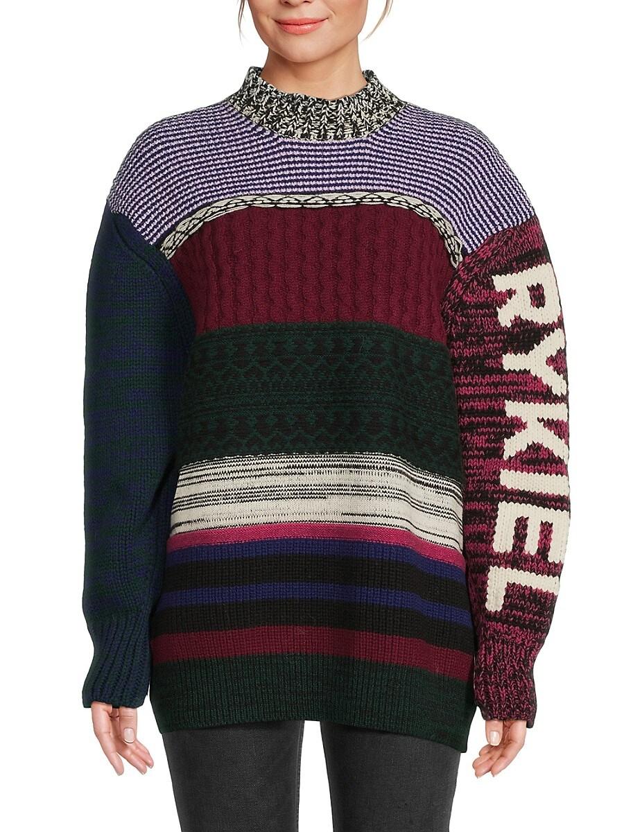 Sonia Rykiel Multi Knit Logo Virgin Wool Sweater Lyst
