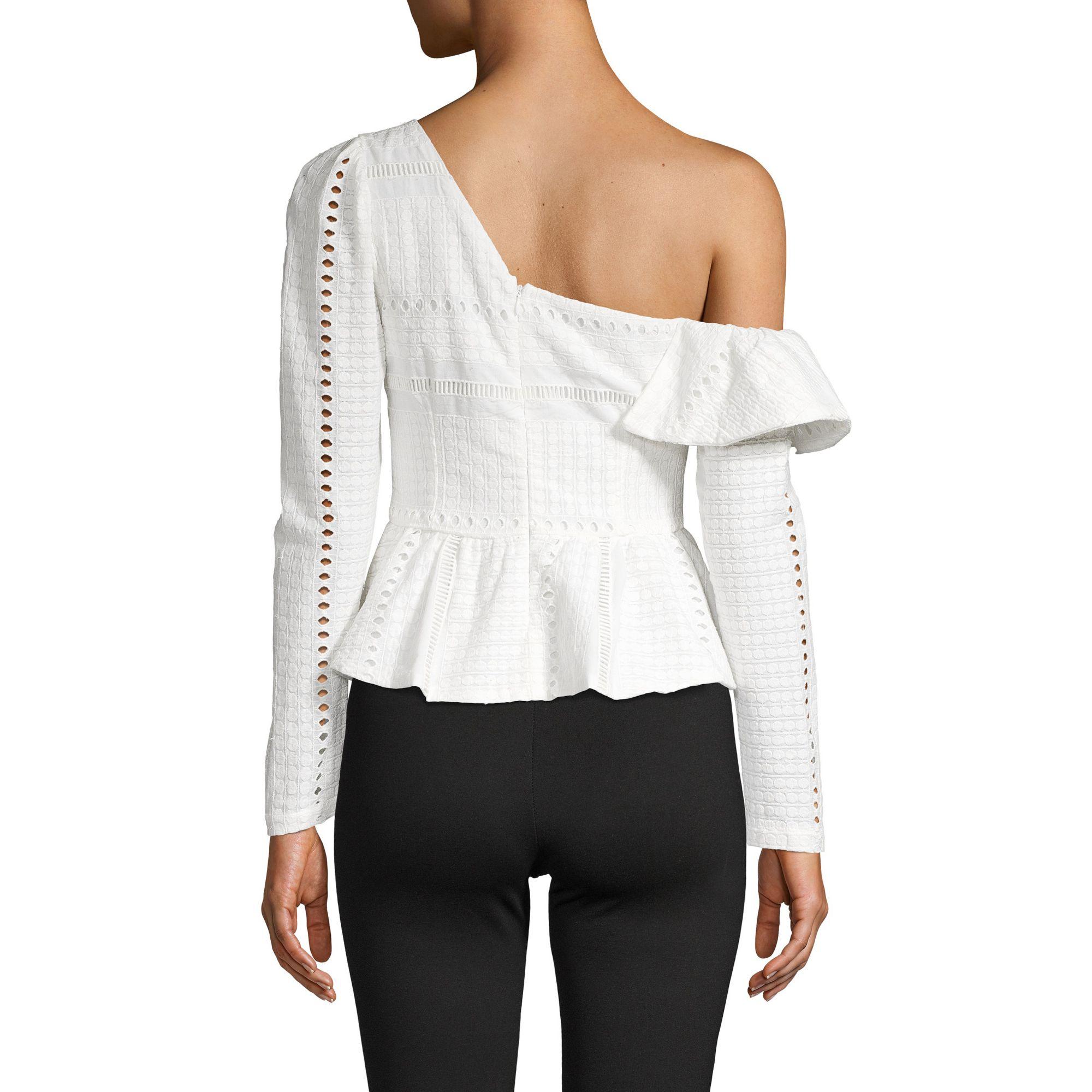one shoulder ruffle blouse