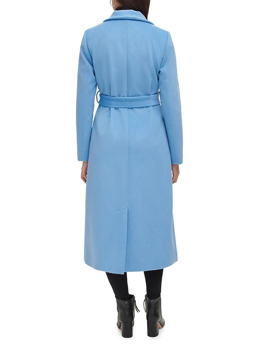 Kenneth cole wool blend maxi wrap coat camel best sale