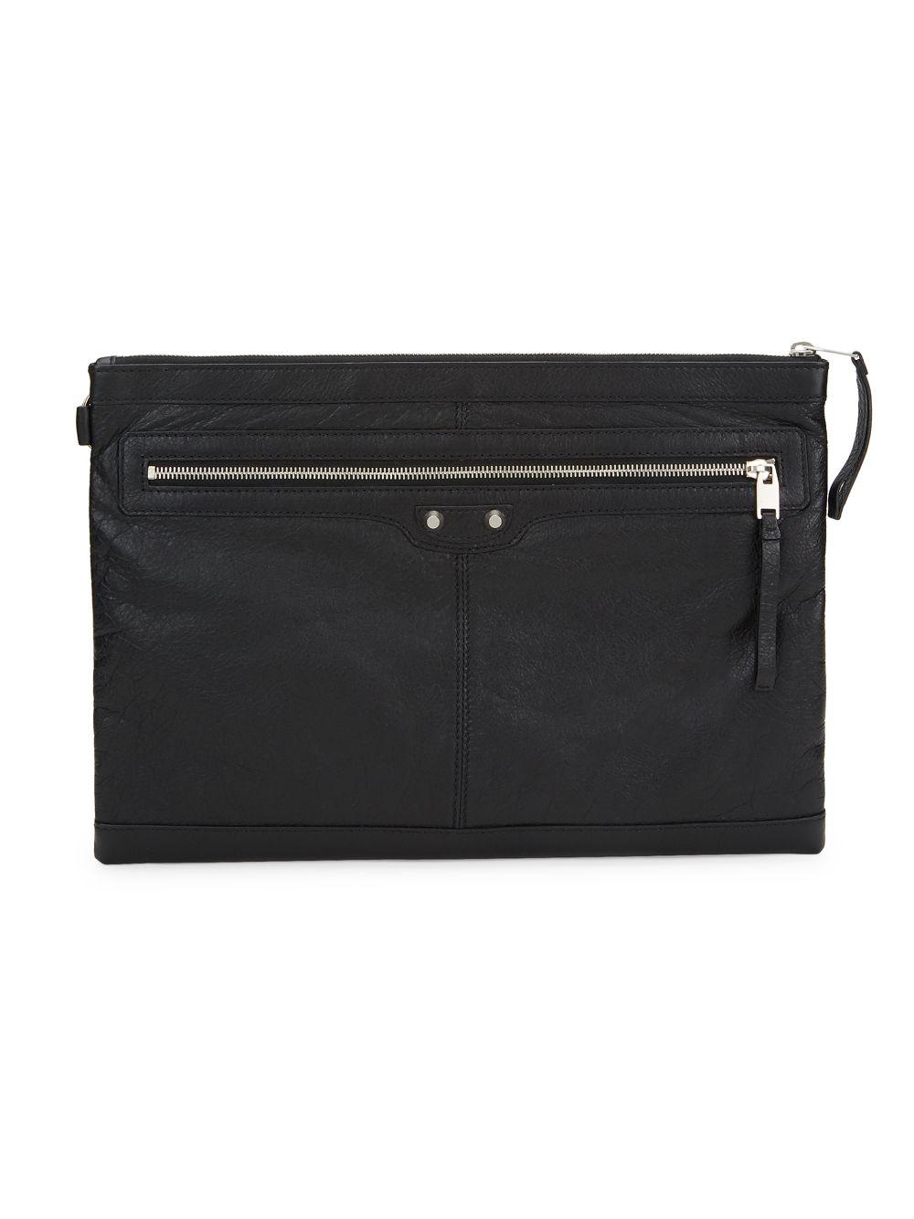Balenciaga Leather Document Case in Black for Men | Lyst