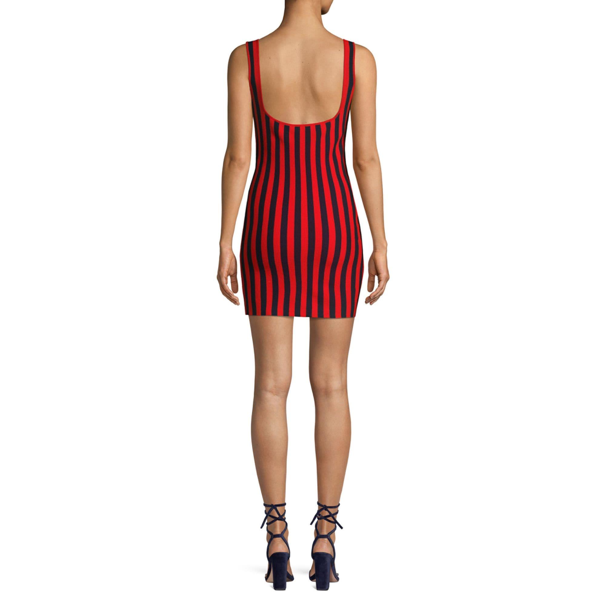 Victor Glemaud Wool Striped Knit Mini Tank Dress in Lime (Red) - Save ...