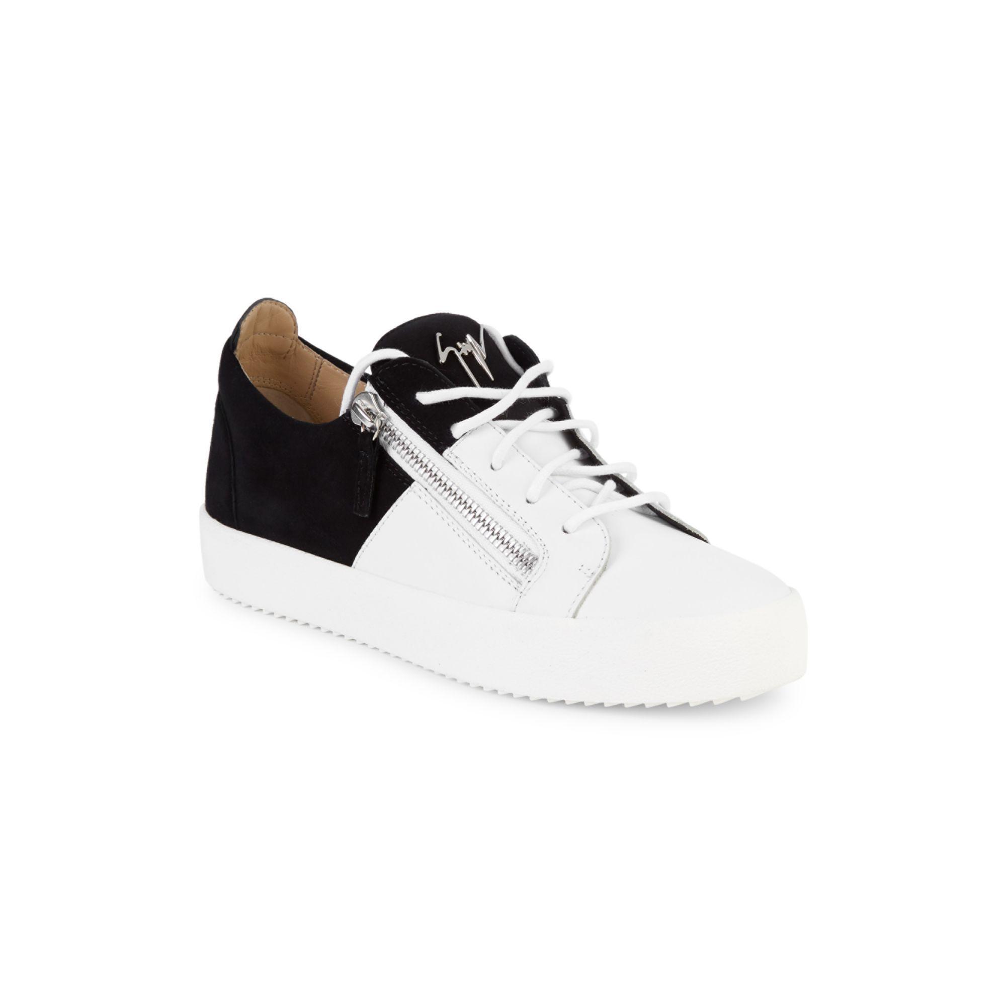 Giuseppe Zanotti Two-tone Suede Sneakers in White for Men - Lyst
