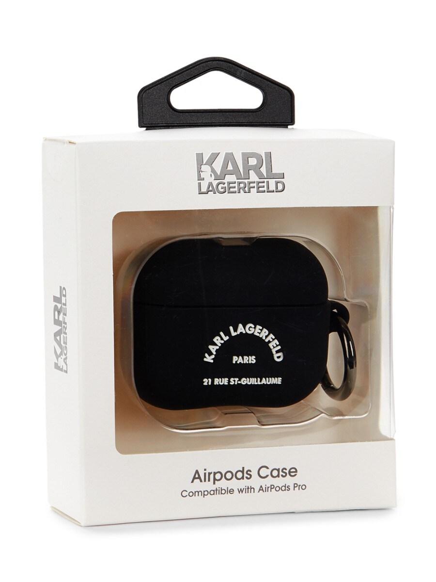 Karl Lagerfeld Logo Airpod Pro Case in Black