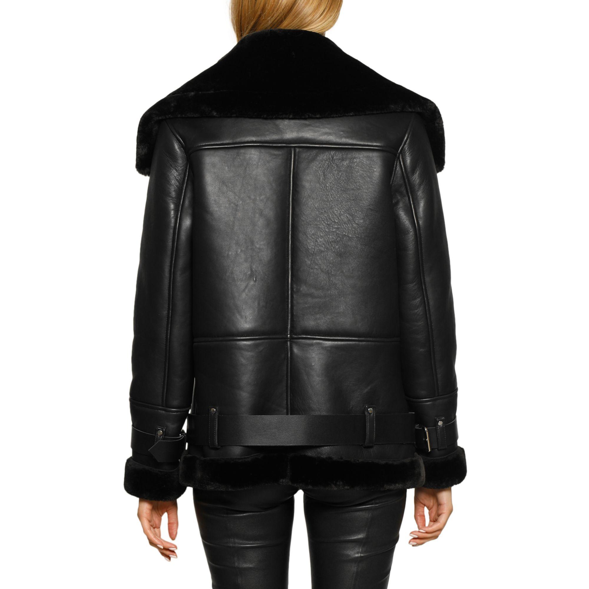 Walter Baker Celine Leather Faux Fur Jacket in Black Lyst