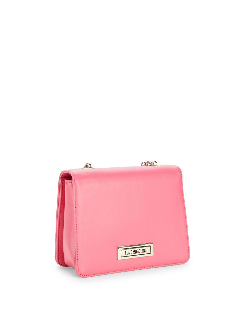 Love Moschino Dripping Heart Faux Leather Crossbody Bag in