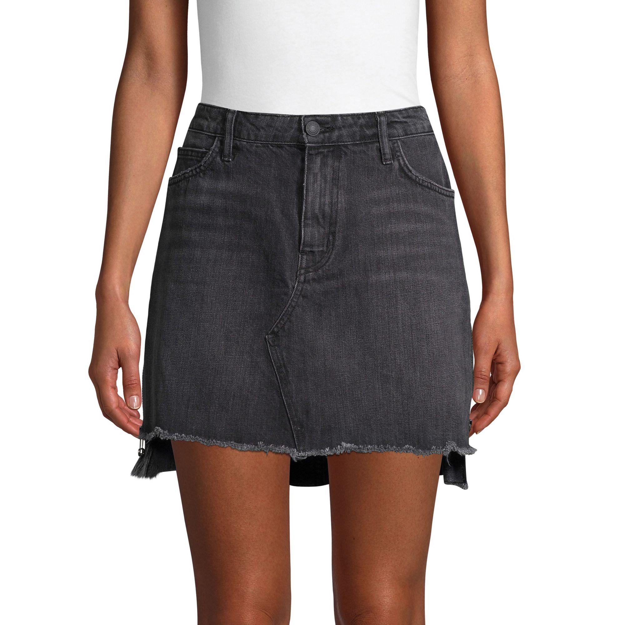Sandrine Rose High-low Denim Mini Skirt in Black - Lyst