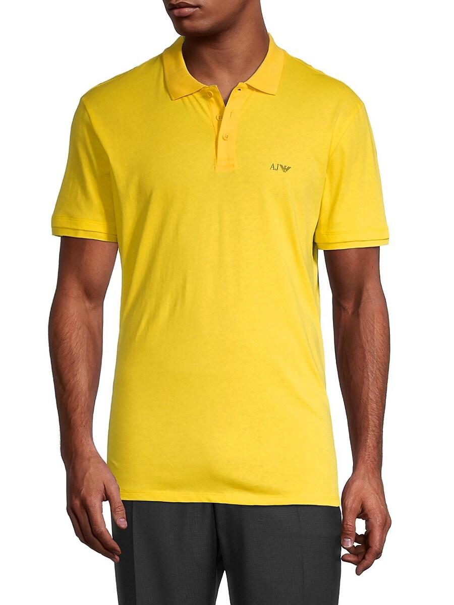 Armani Jeans Cotton Logo Polo in Yellow 