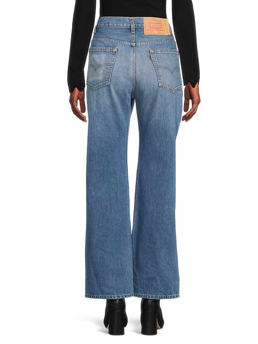 【Valentino】 VGold high-riseフレアジーンズ VGold high-rise flared jeans in blue - Valentino | Mytheresa