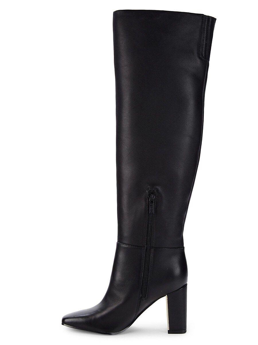 Guess Elandre Leather Over-the-knee Boots in Black | Lyst