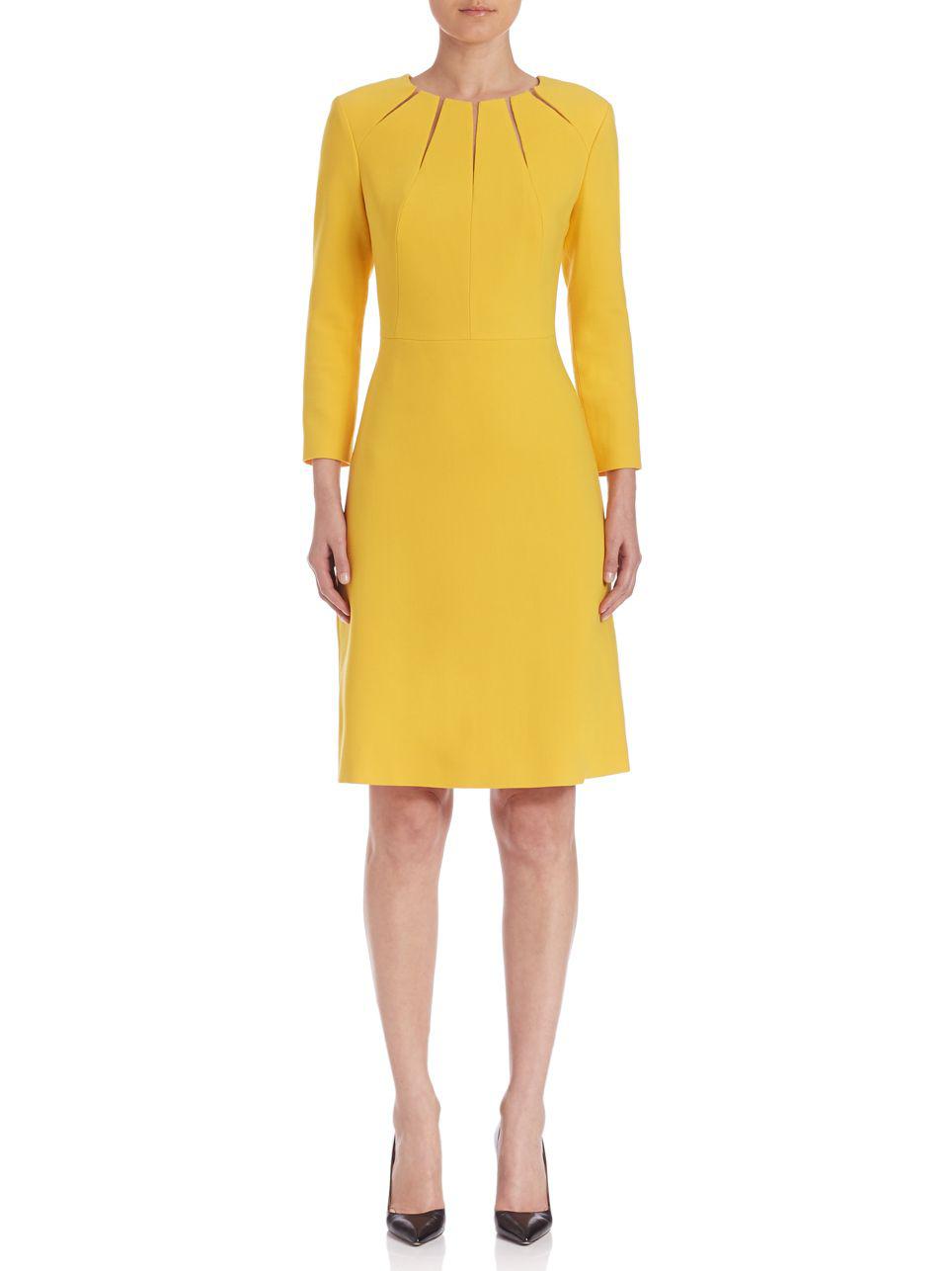 yellow wool dress