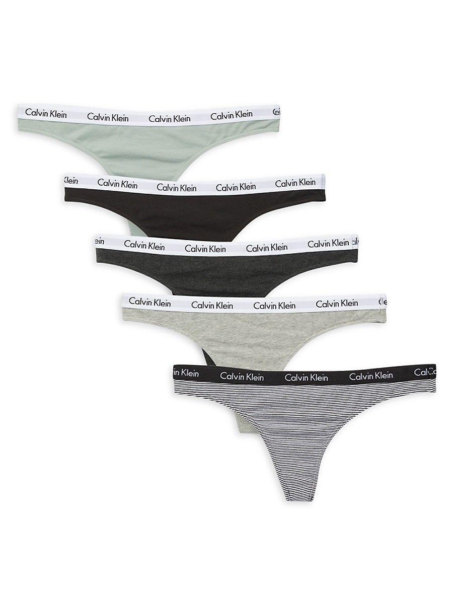 Calvin Klein 5-pack Logo Thongs in White | Lyst