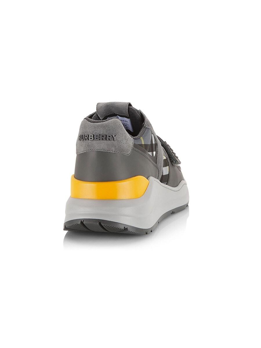 Burberry Nylon Burberry Sneakers Womens Yellow Burberry Ramsey Check Suede  Low Top Sneakers In Grey For Men