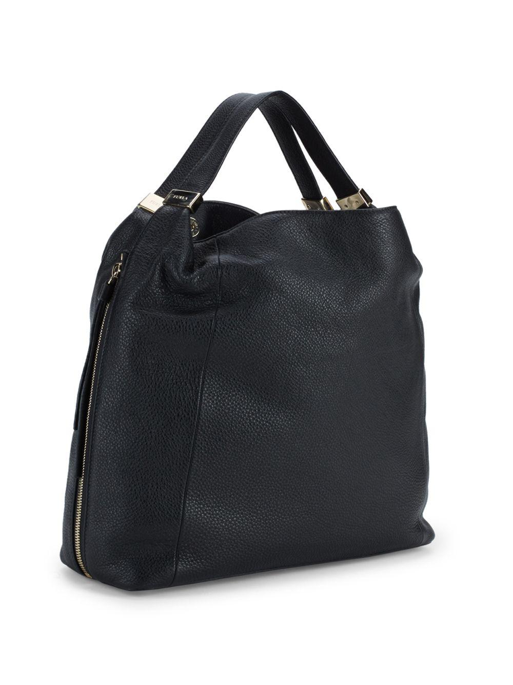 Furla Liz Leather Hobo Bag in Onyx (Black) - Lyst