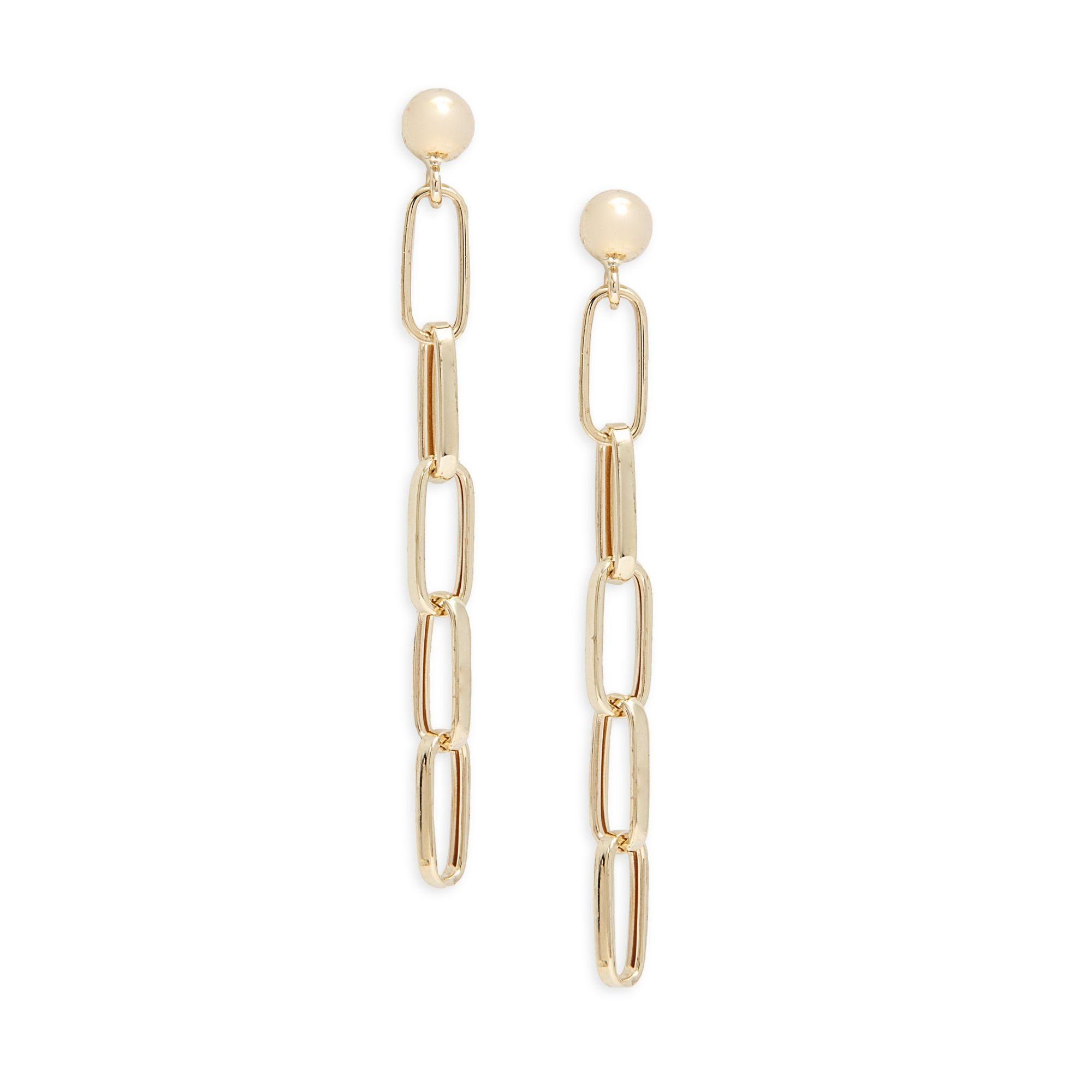 Saks Fifth Avenue 14k Yellow Gold Paperclip Dangle Earrings in Metallic