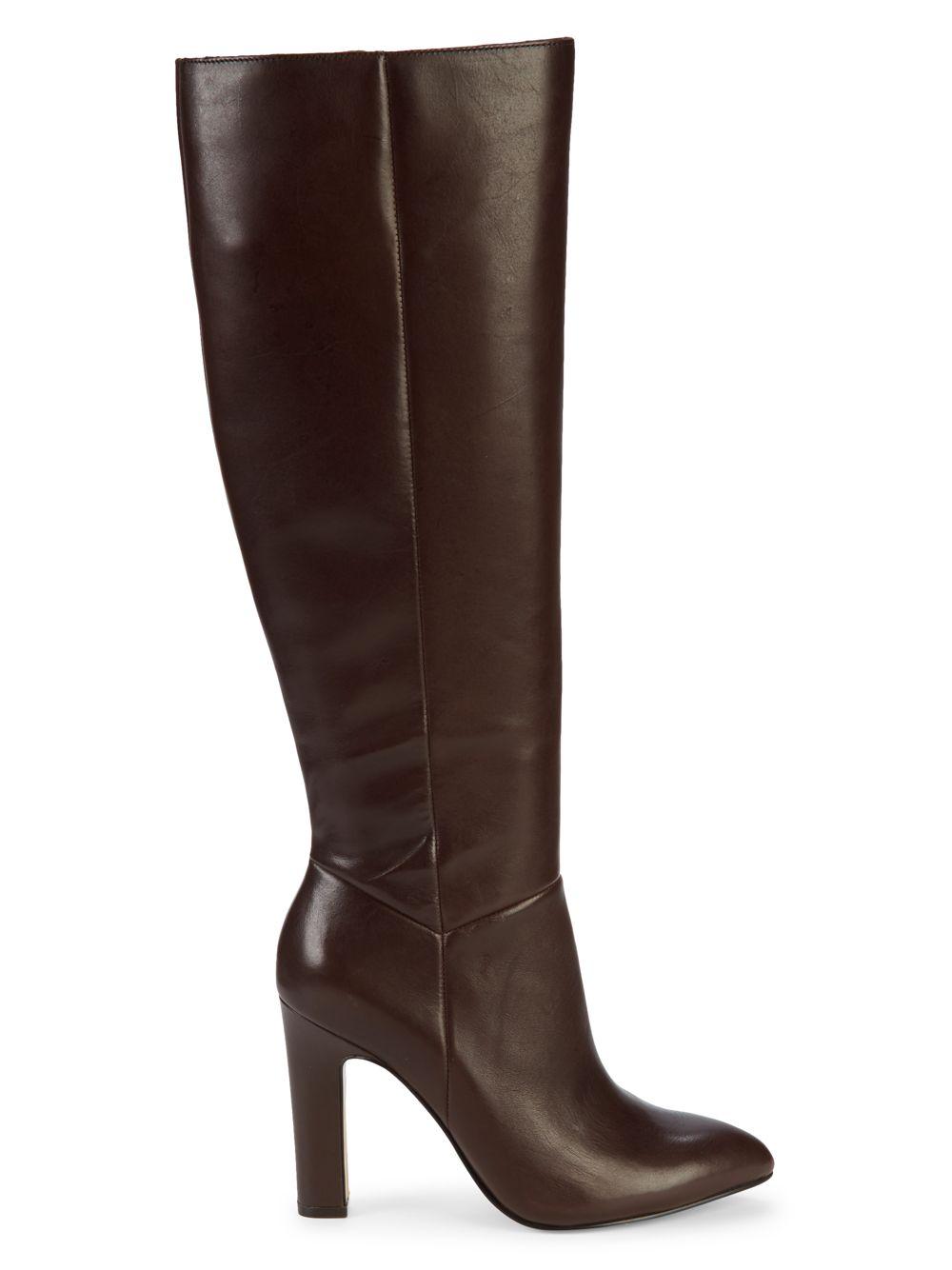 Saks Fifth Avenue Kortnee Leather Knee-high Boots in Brown - Lyst