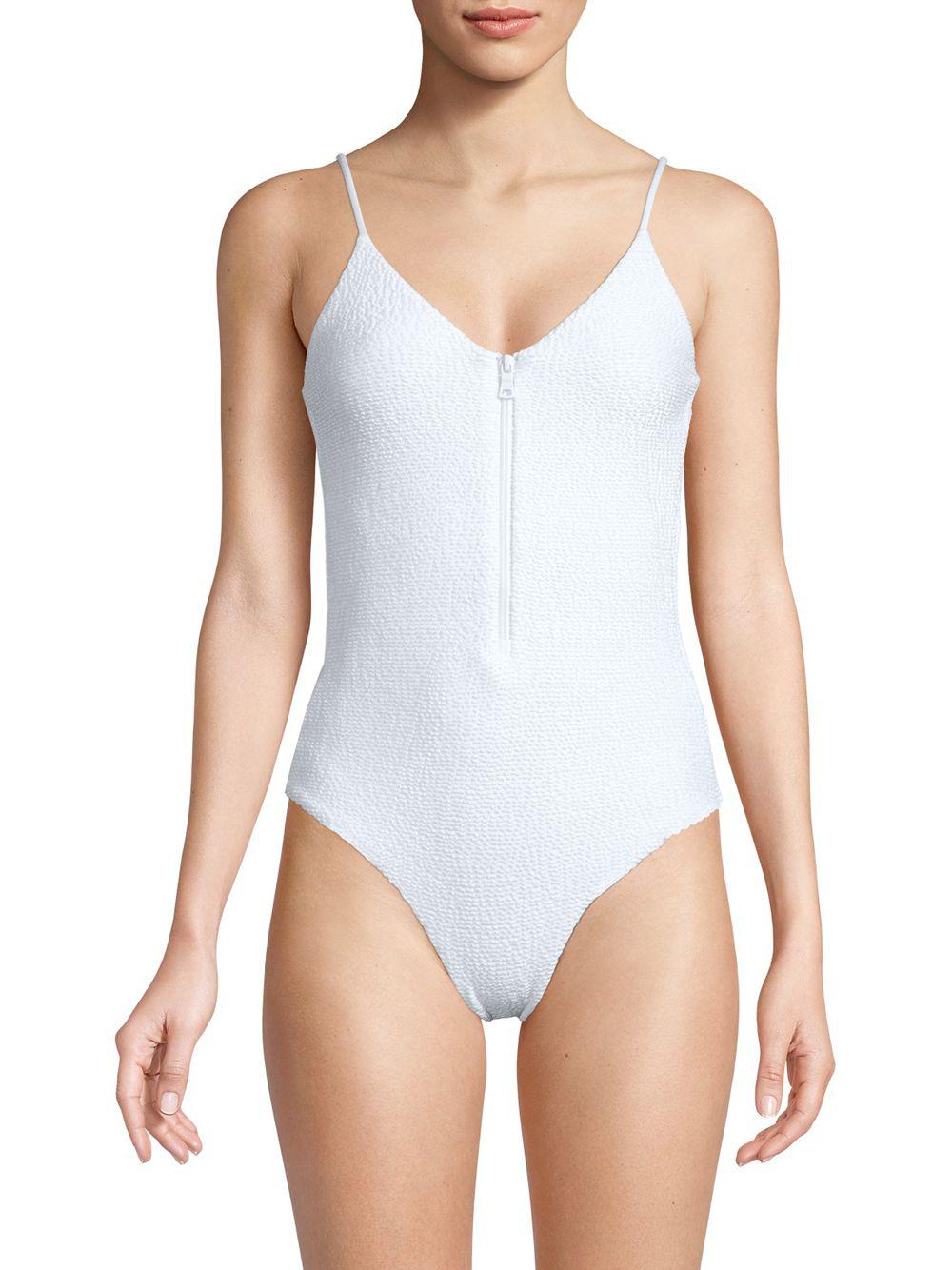 Onia Arianna One-piece Low-back Swimsuit in White | Lyst