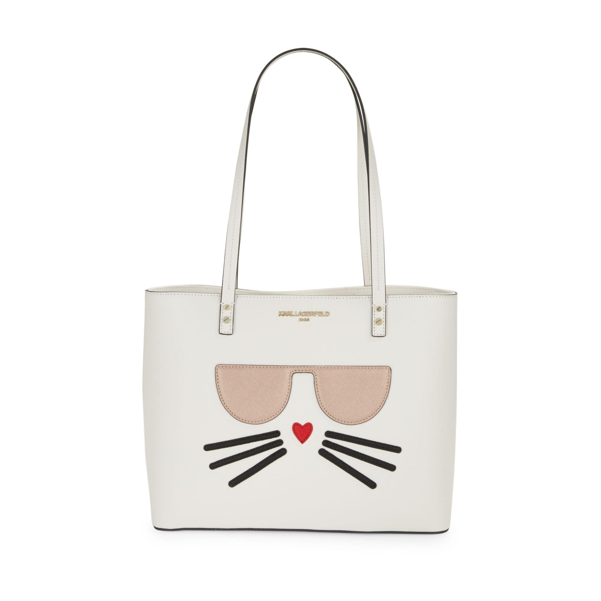 Karl Lagerfeld Leather Maybelle Cat Tote - Save 8% - Lyst