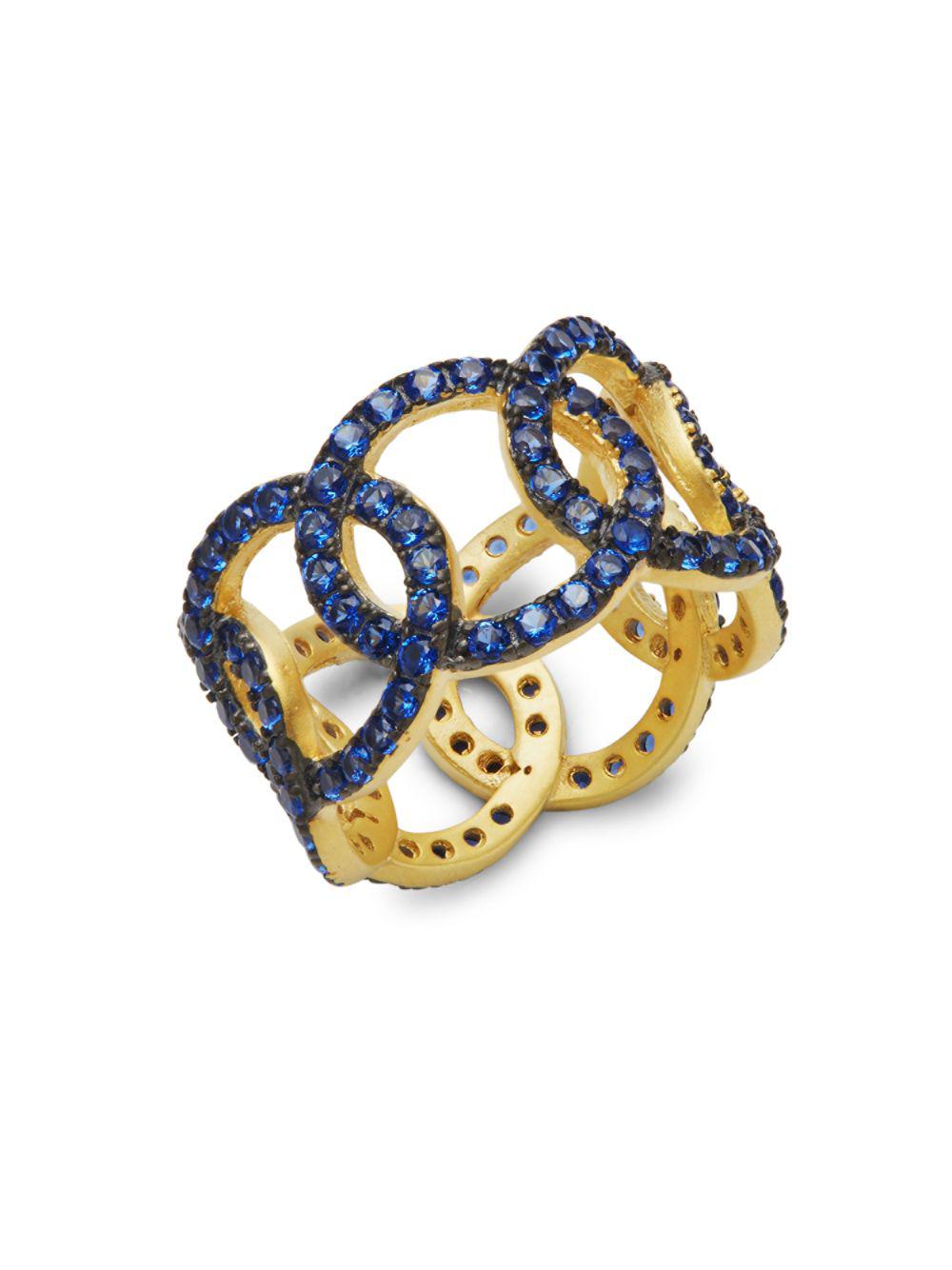 Freida Rothman Baroque Blues Glass Stone Ring Lyst