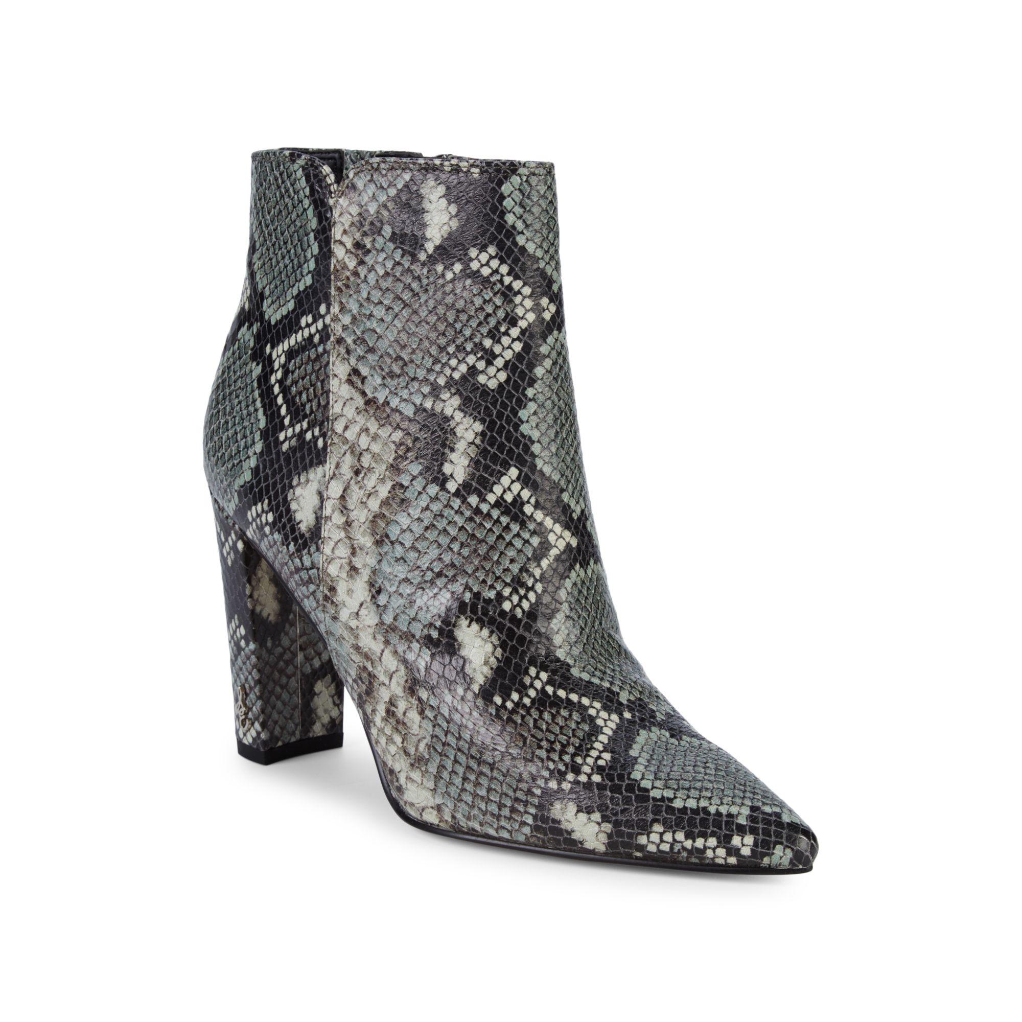 sam edelman snake print booties