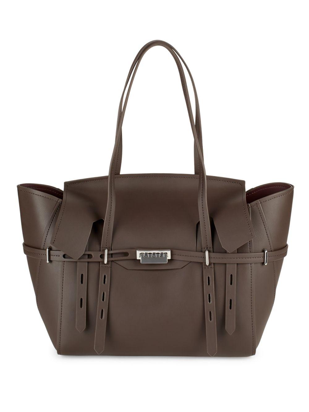 Zac Zac Posen Winged Leather Tote in Dark Brown (Brown) - Lyst