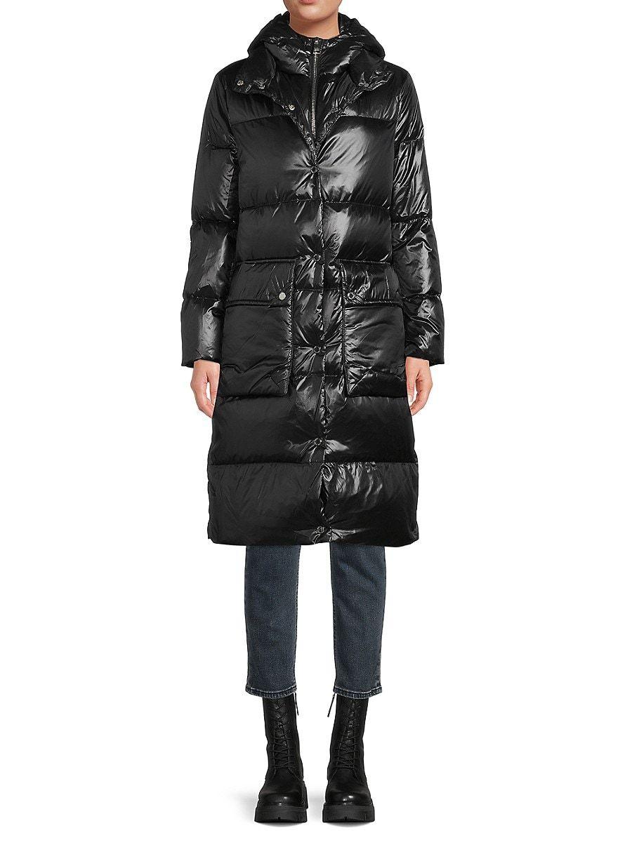 Karl Lagerfeld Highneck Puffer Coat in Black