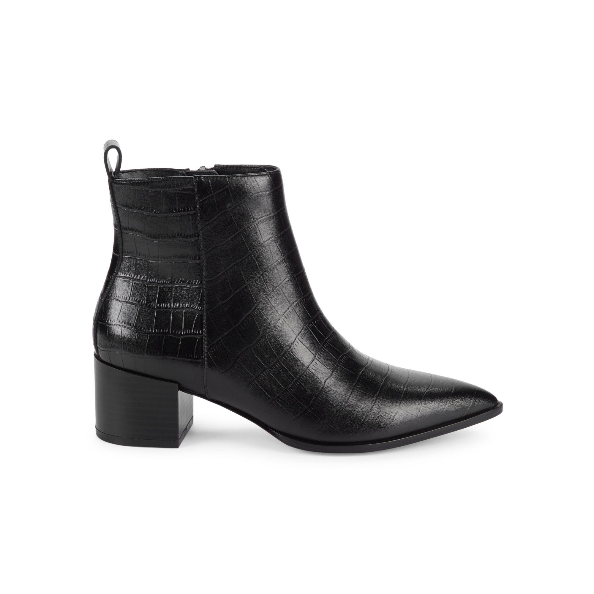croc black ankle boots