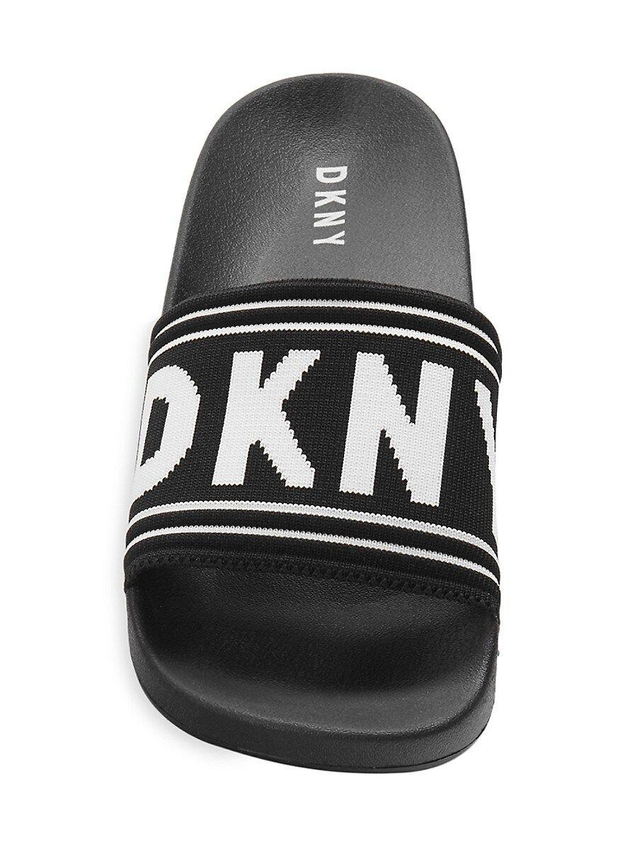 St. John Dkny Zora Logo Slides in Black | Lyst