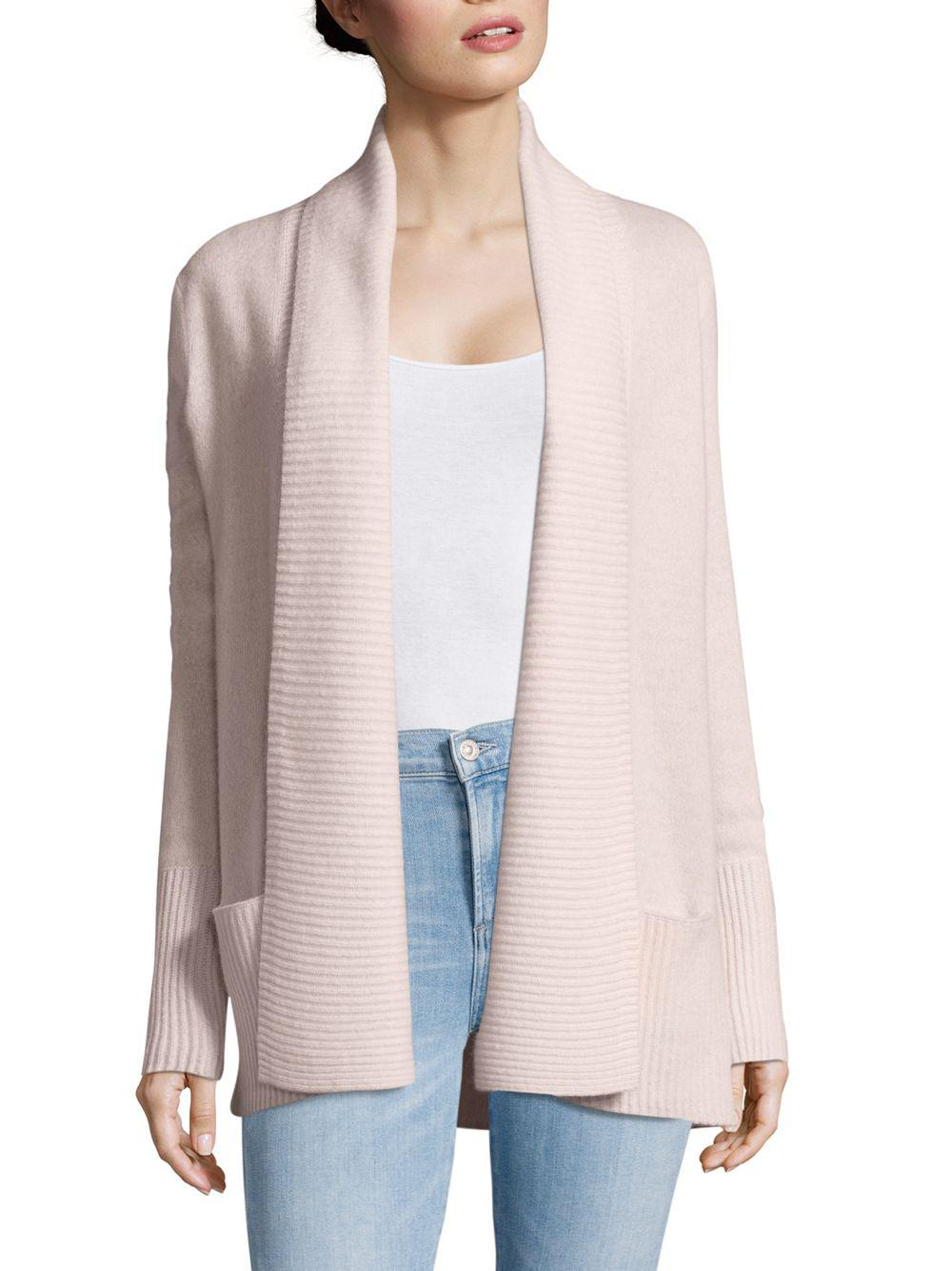 Saks Fifth Avenue Open Front Cashmere Cardigan in Pink | Lyst