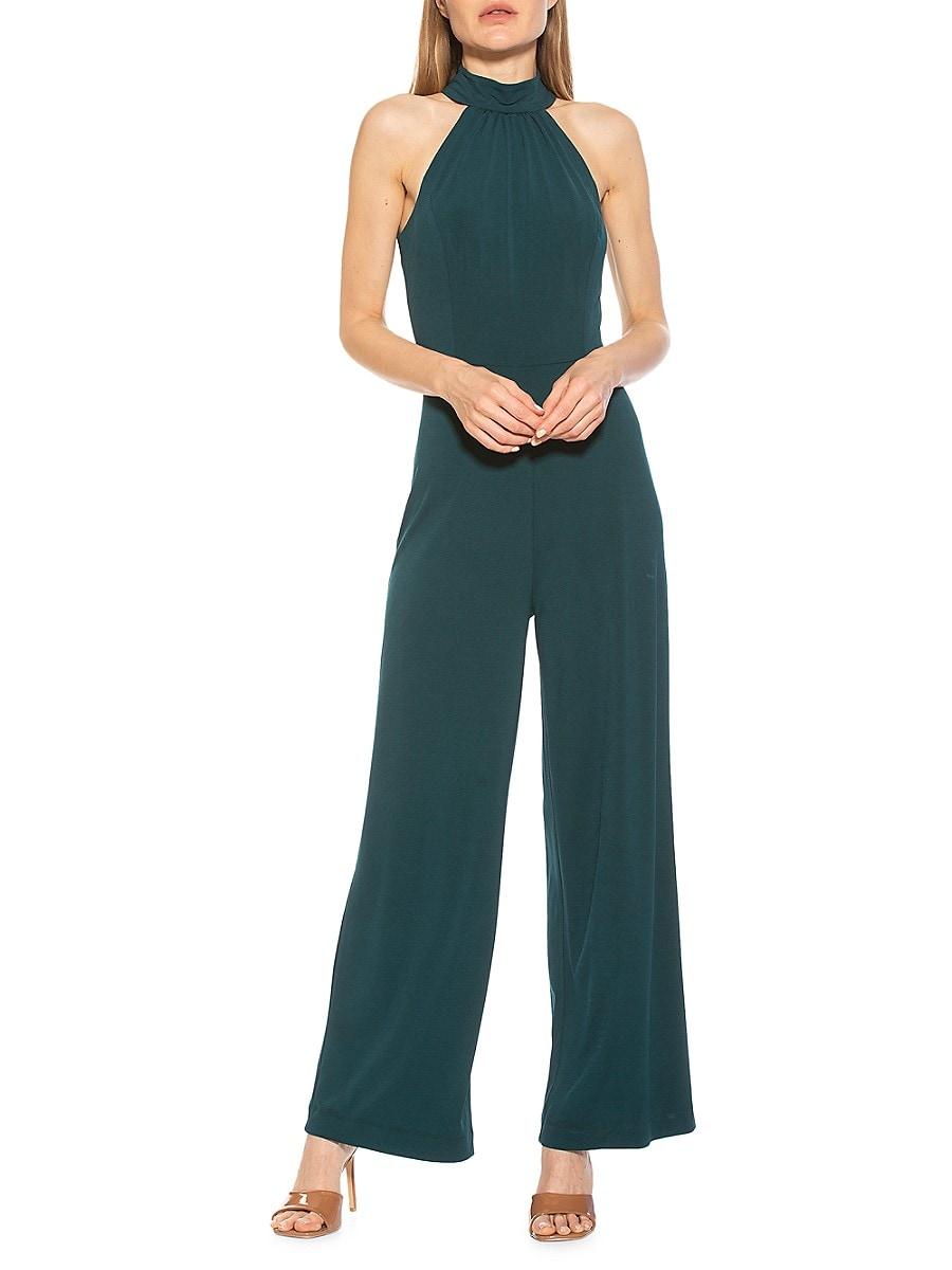 Alexia Admor Synthetic Meghan Halterneck Jumpsuit in Emerald (Green) Lyst