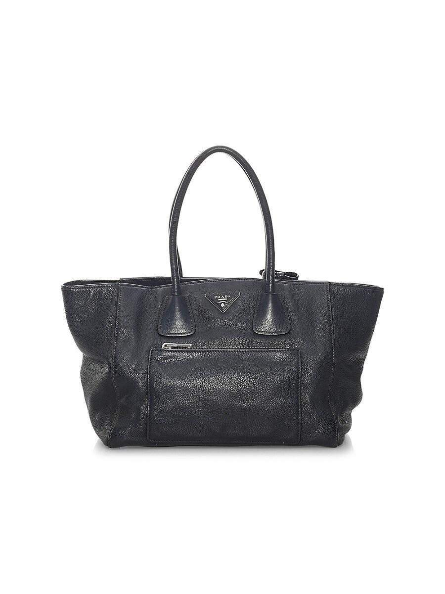 Prada Vitello Daino Leather Shoulder Bag in Black Lyst