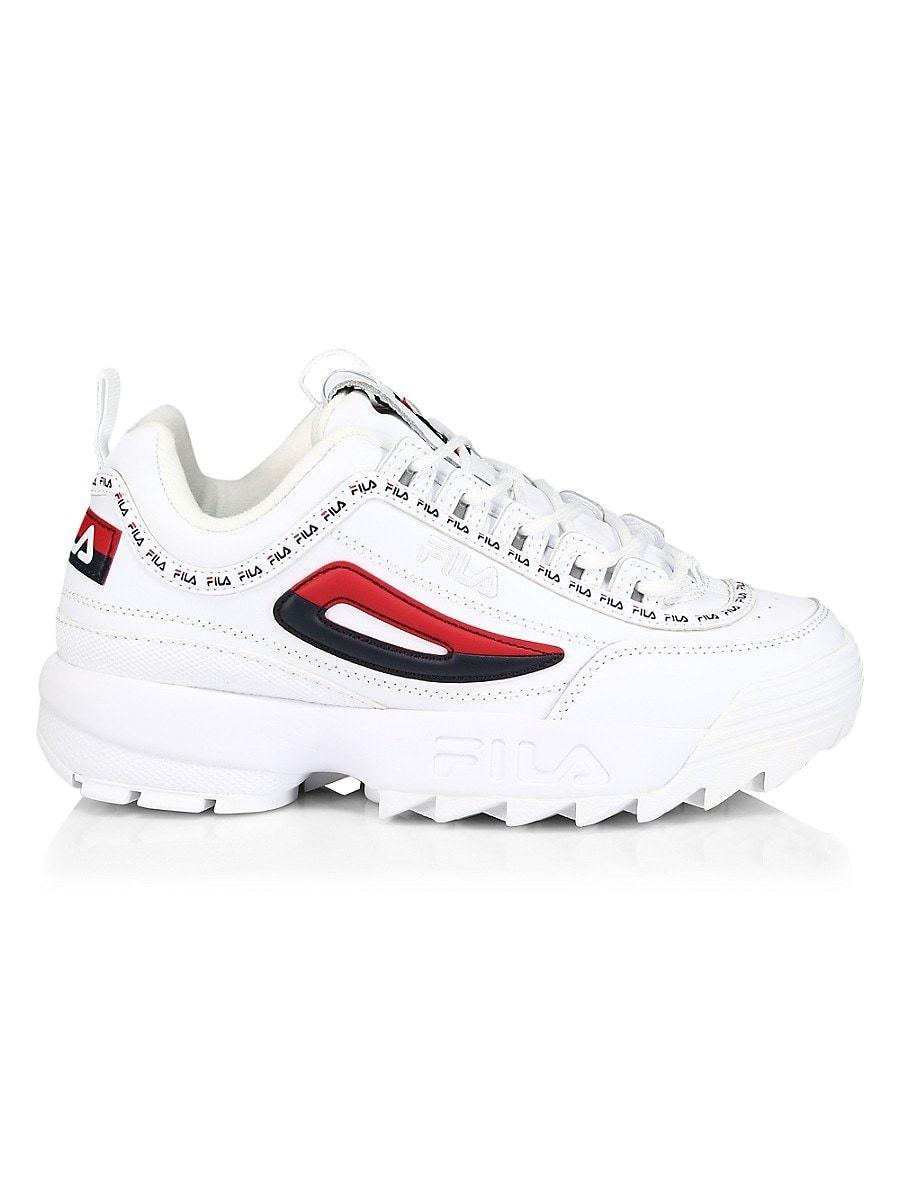 Fila Disruptor Ii Faux Leather Sneakers in White | Lyst