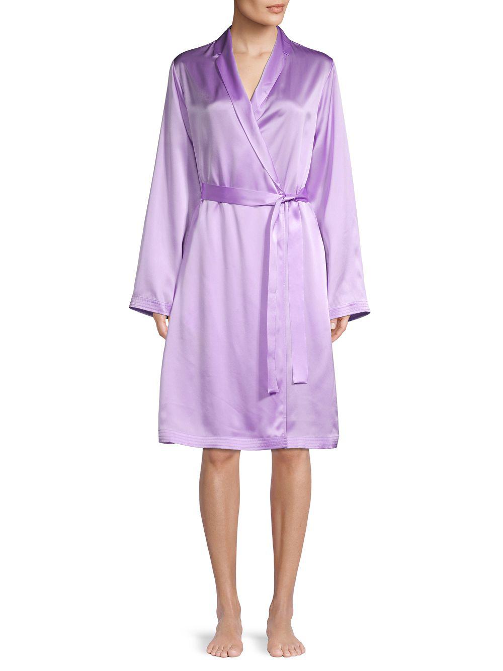 purple satin robe