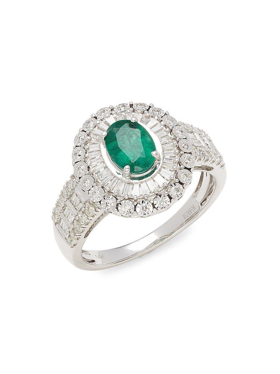Effy emerald shop ring white gold