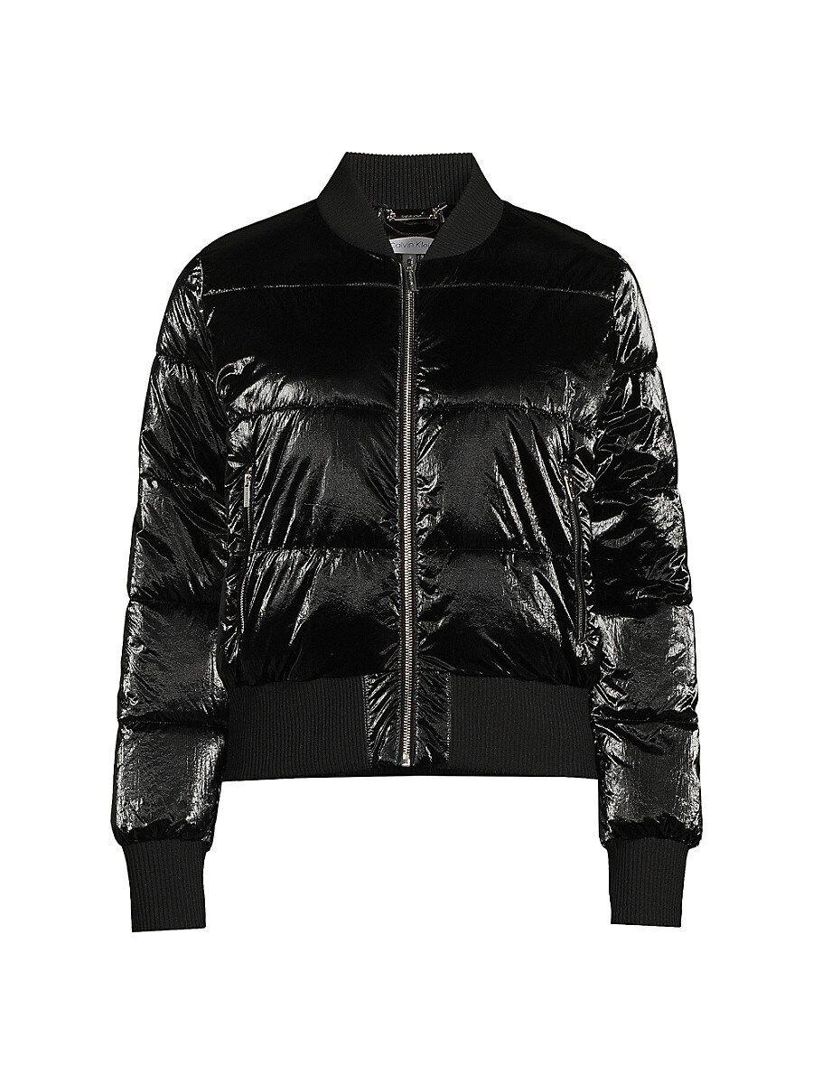 Calvin Klein Glossy Quilted Puffer Jacket in Black Lyst