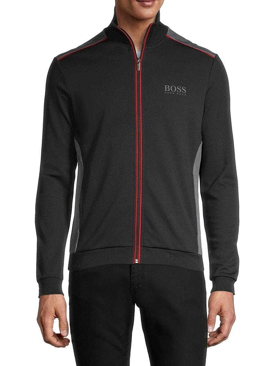 BOSS by HUGO BOSS Colorblock Zip-up Track Jacket in Black for Men | Lyst