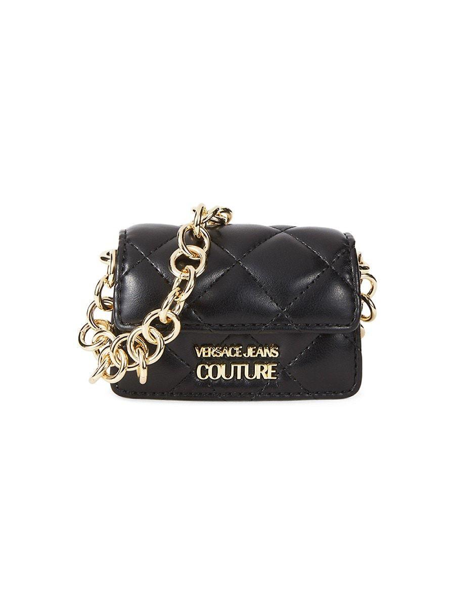 Versace Logo Quilted Shoulder Bag in Black Lyst