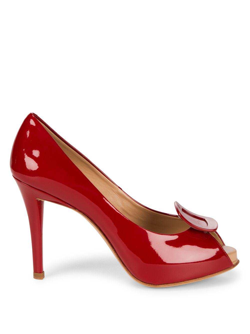 Roger Vivier Patent Leather Stiletto Heels in Ruby (Red) - Lyst