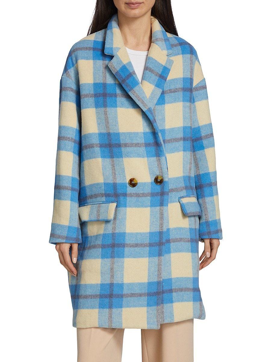 ENA PELLY Oversized Wool Coat in Blue Lyst