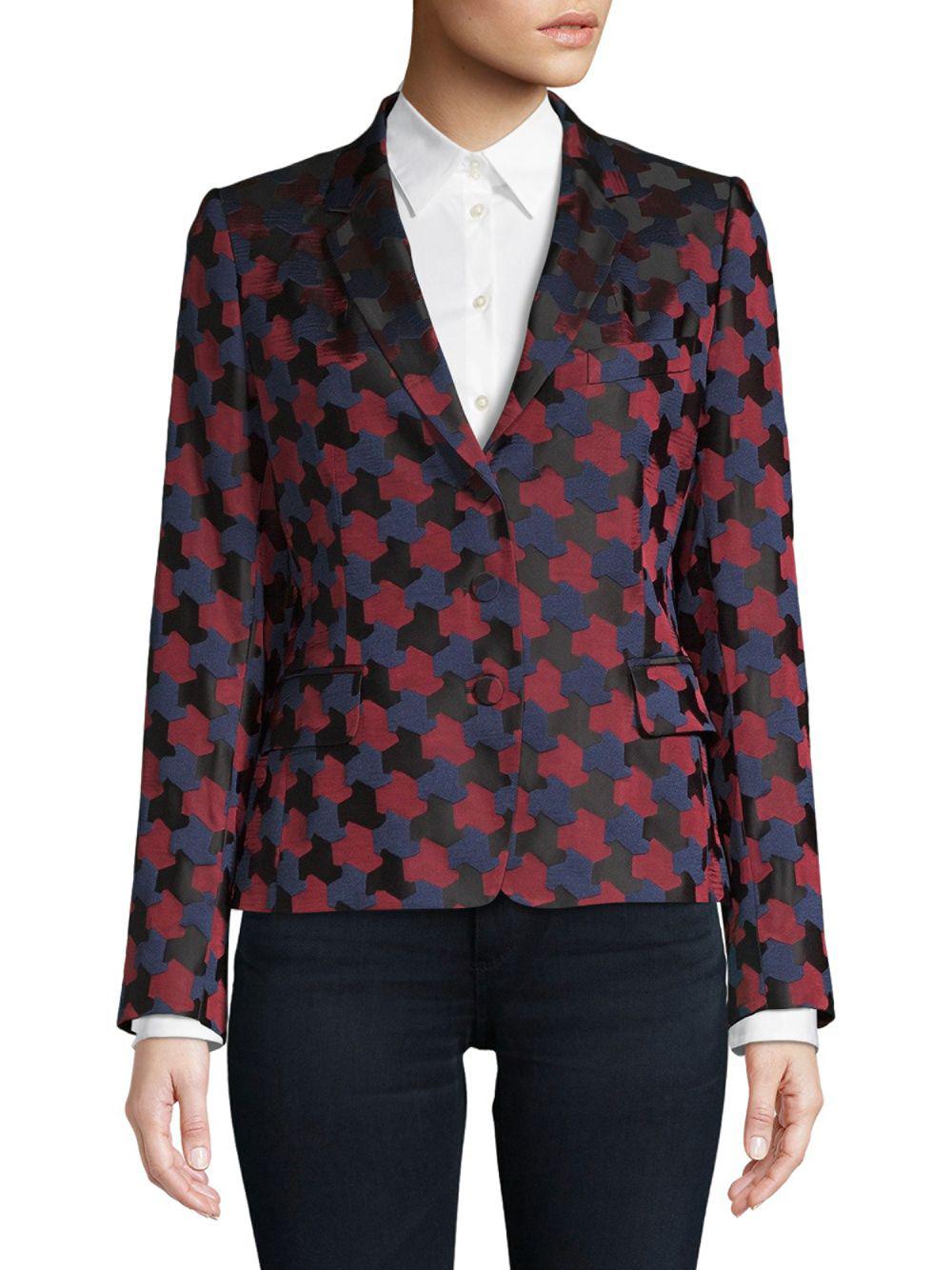 Dries Van Noten Navy Printed Blazer