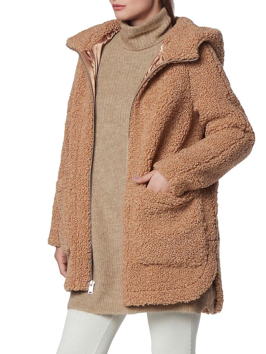 Andrew Marc Seneca Faux Fur Teddy Coat in Natural | Lyst