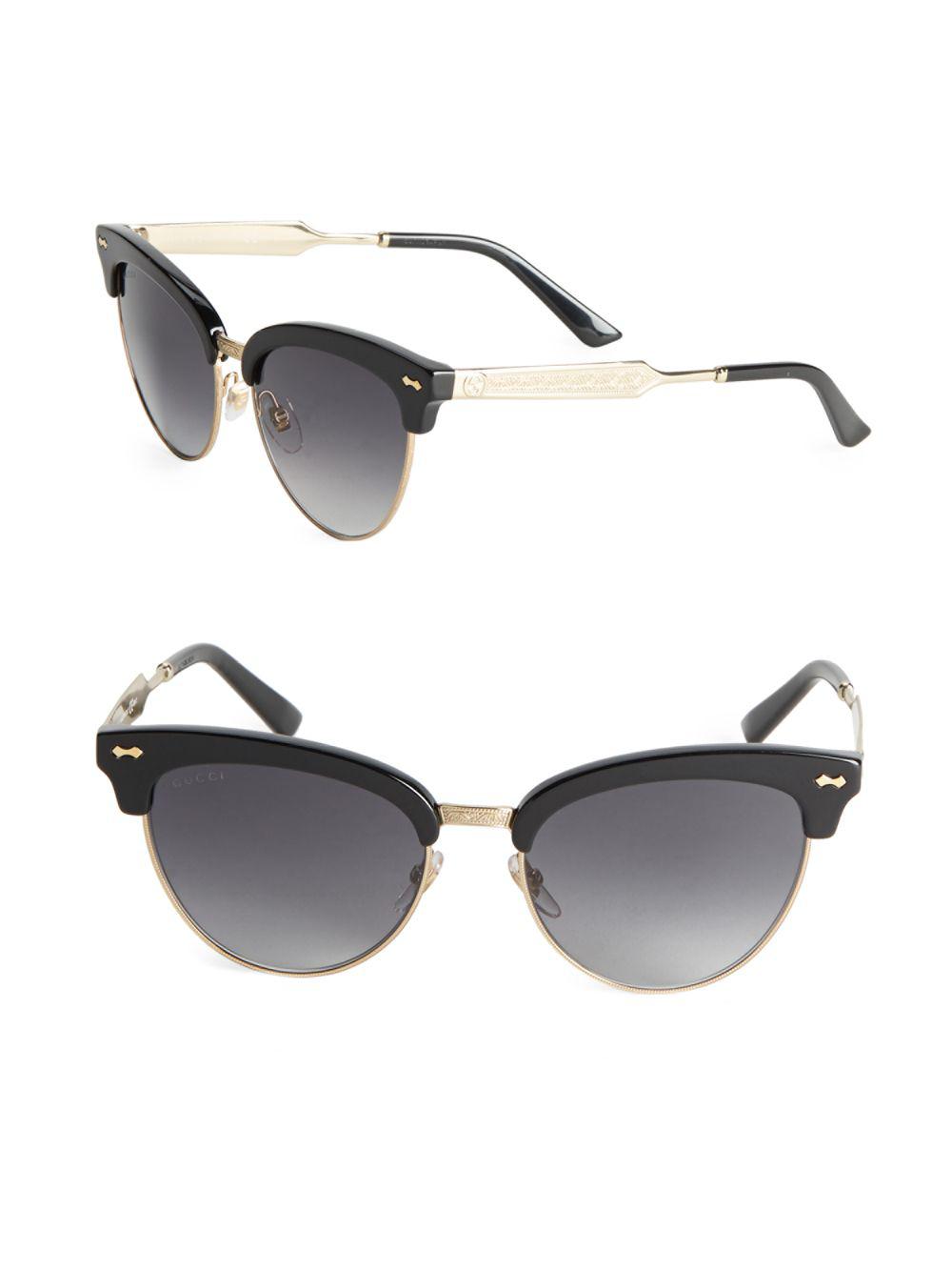 Gucci 55mm Clubmaster Sunglasses in Black Gold (Metallic) - Lyst