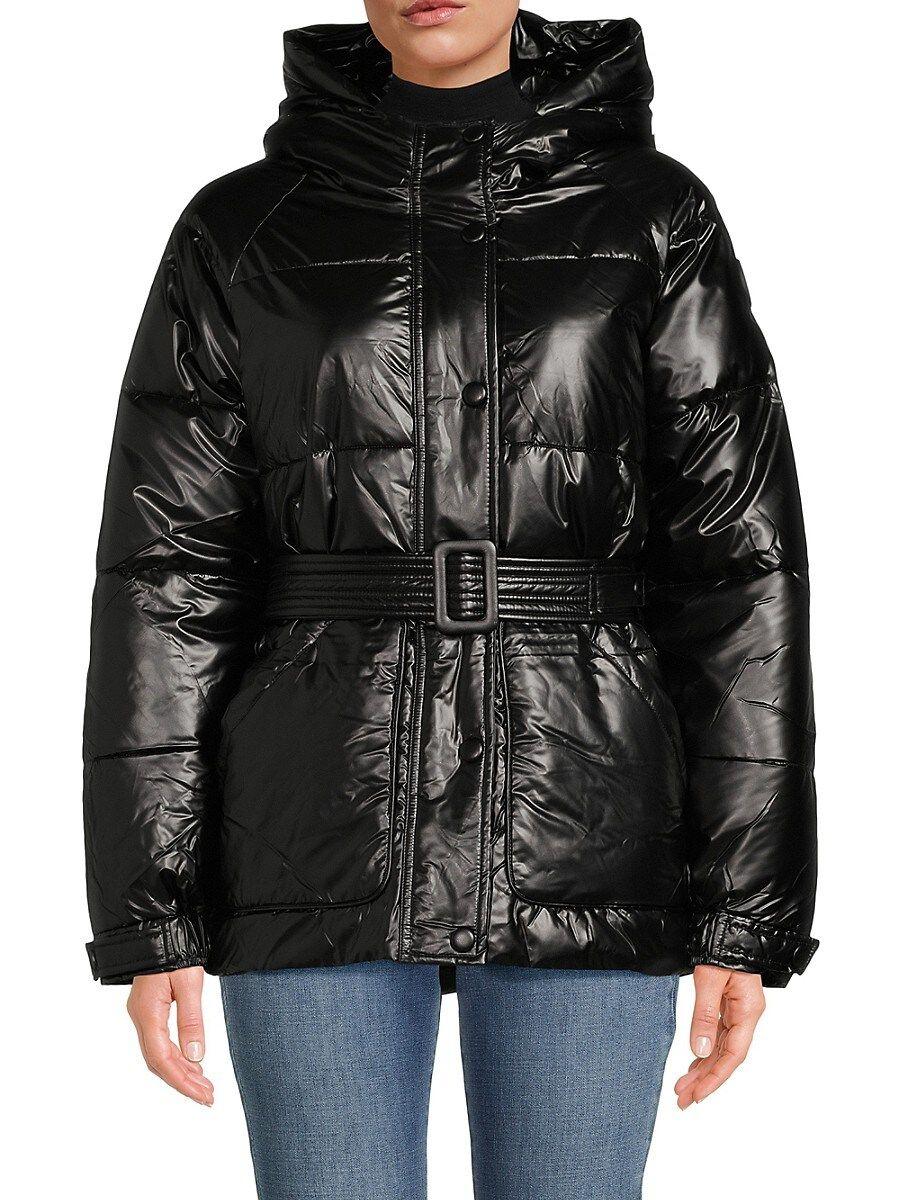 Noize Bonita Holographic Puffer Jacket in Black | Lyst