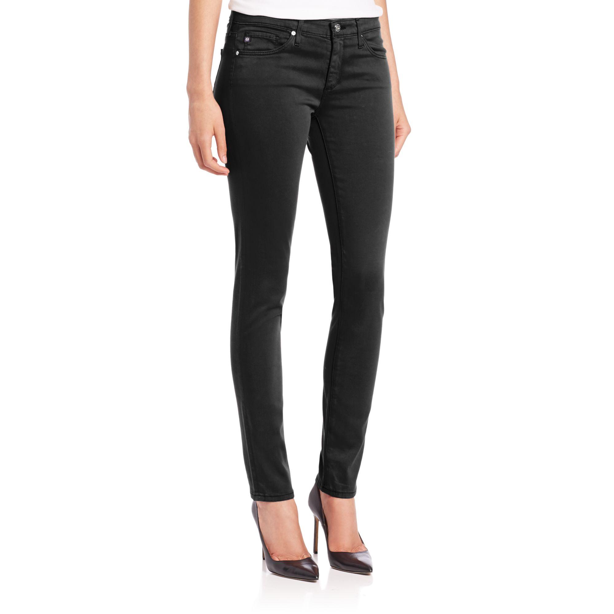 AG Jeans Sateen Stilt Cigarette Jeans in Black | Lyst