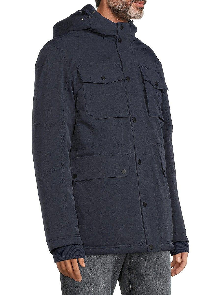 Pajar Soren Down Blend Faux Fur Trim Hooded Parka in Blue for Men | Lyst