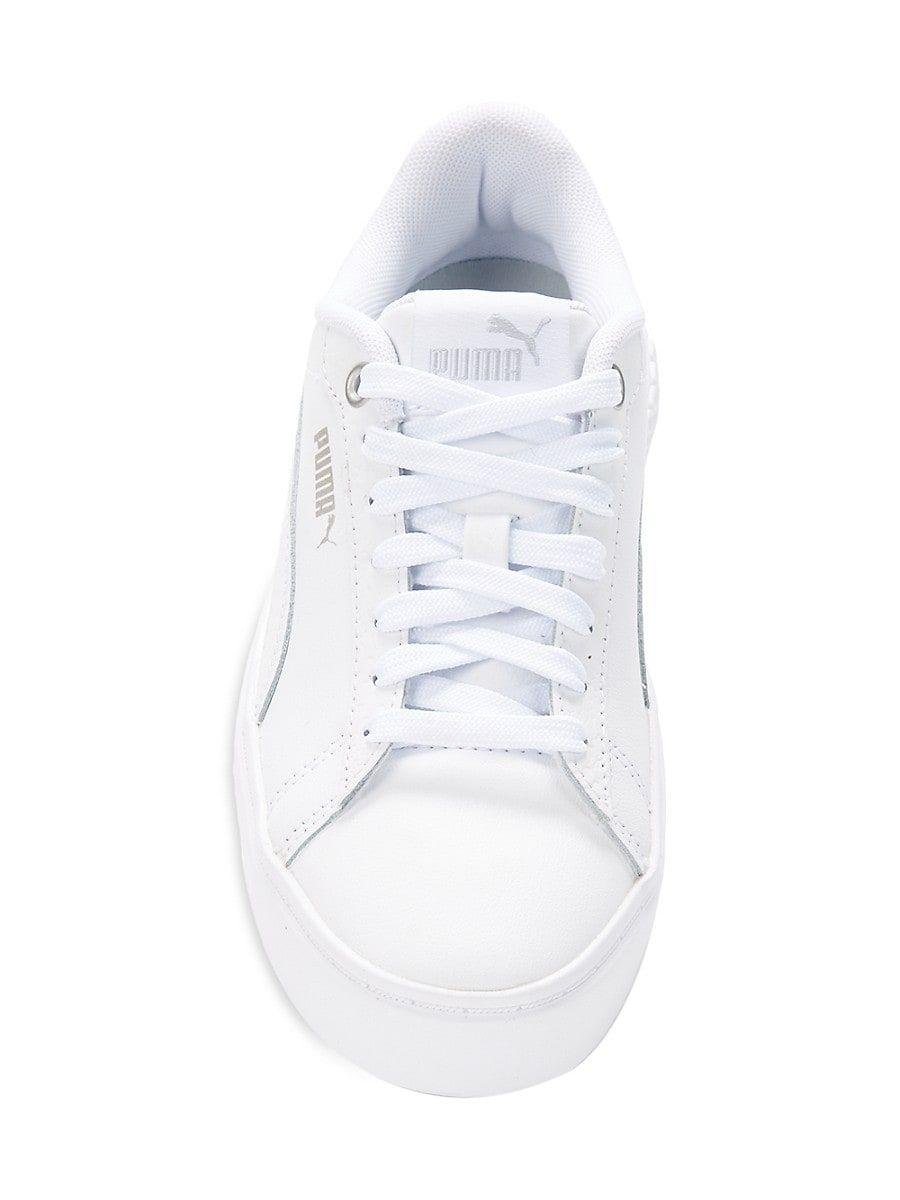 PUMA Smash Platform V2 Leather Sneakers in White | Lyst