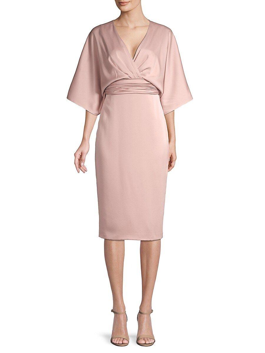 Theia Women's Lucia V-Neck Midi Dress