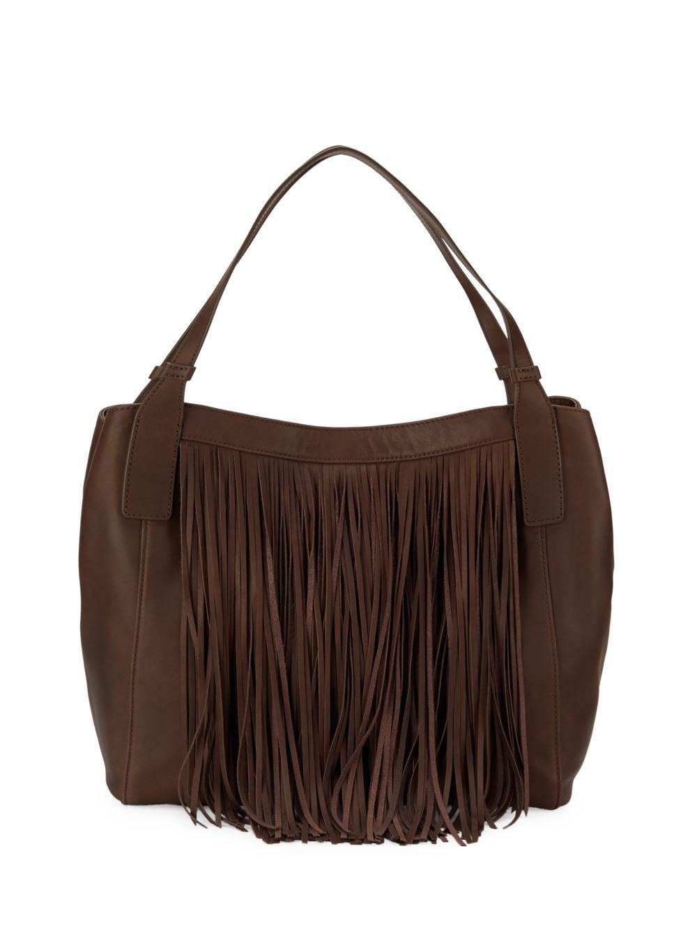 Frye Leather Ray Fringed Shoulder Bag in Brown Lyst