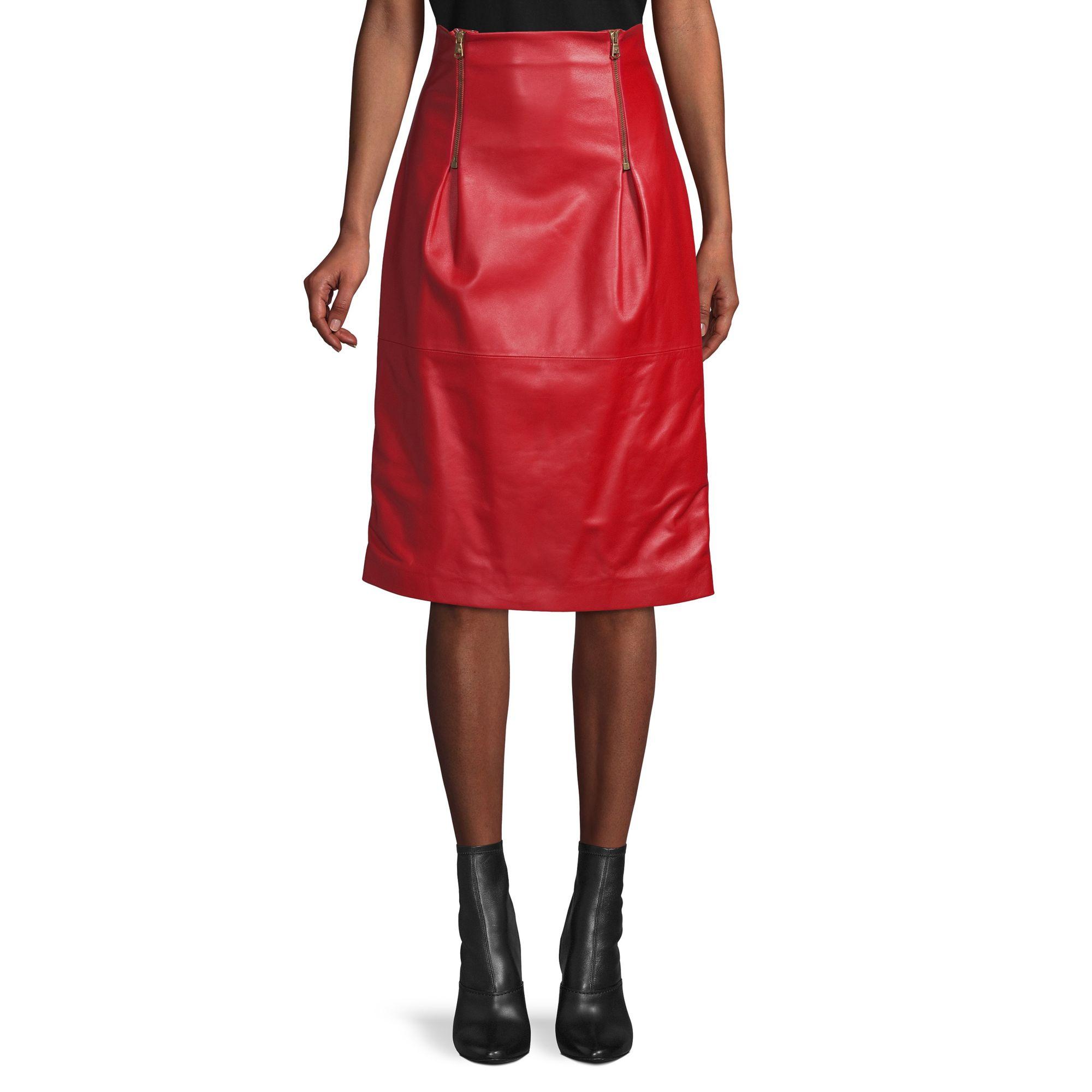 versace leather pencil skirt
